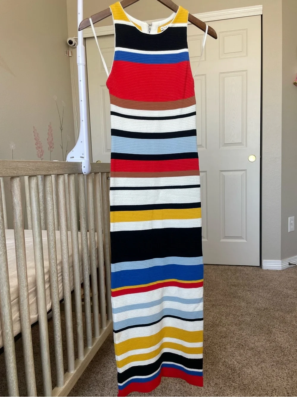 Sleeveless Multicolor Striped Midi Dress